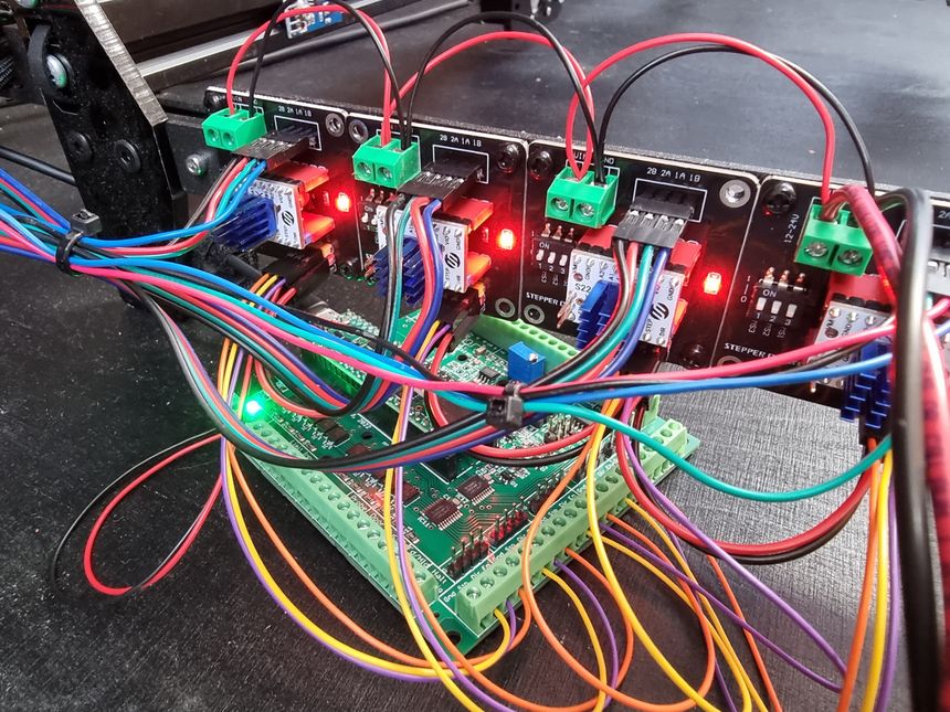 Plotter electronics wired
